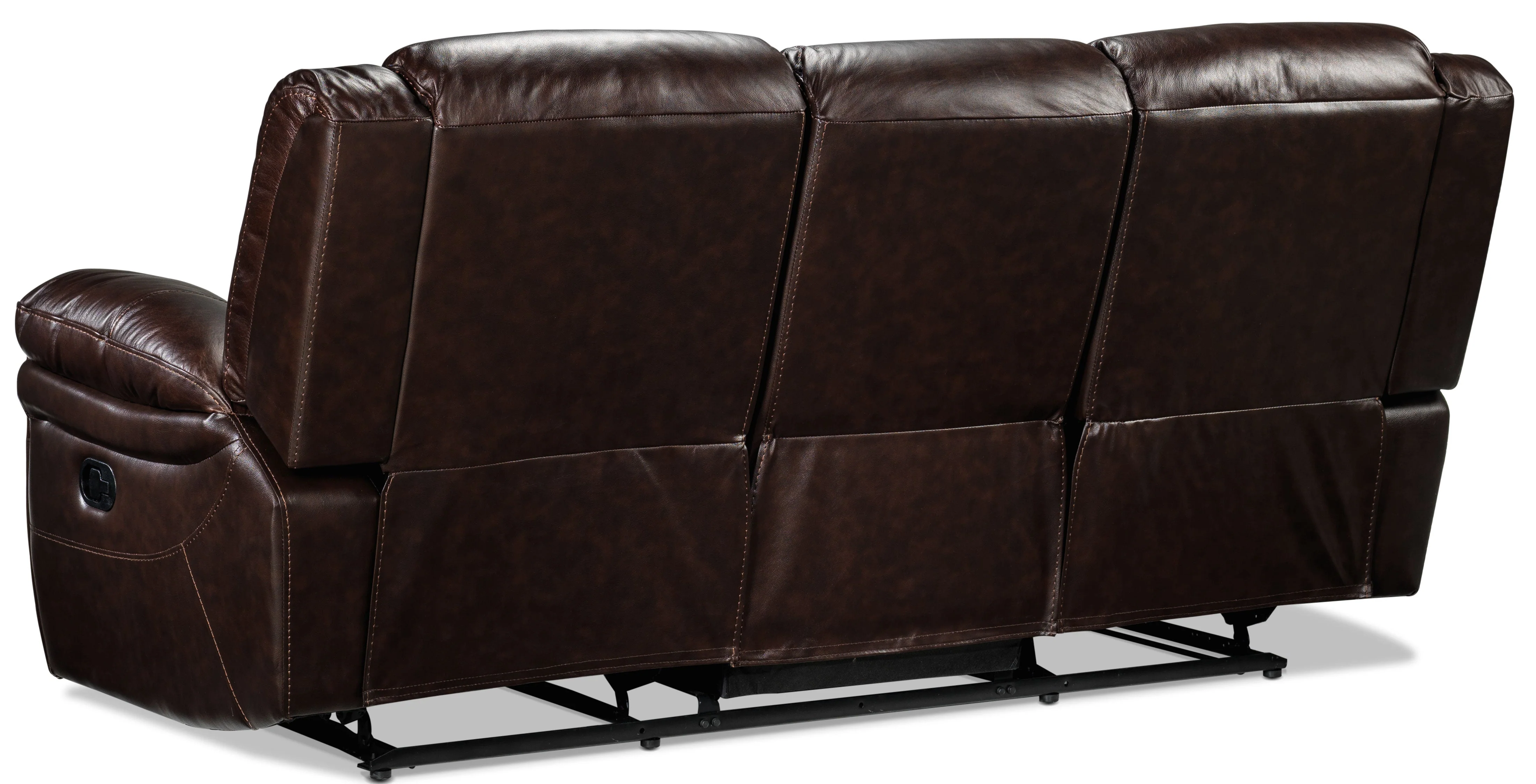 Leighland Reclining Sofa and Reclining Loveseat with Console Set - Brown - Image 4