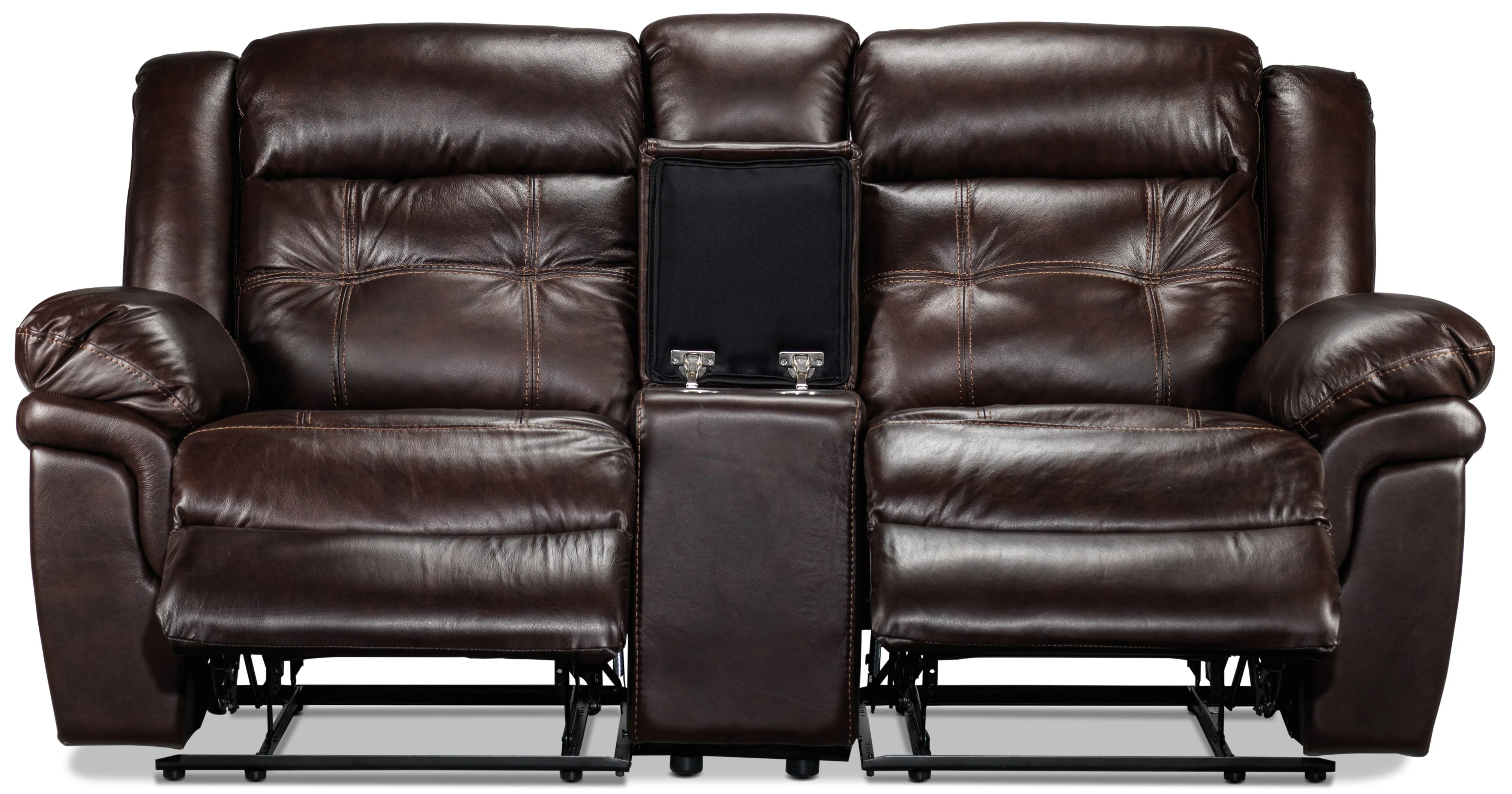 Leighland Reclining Sofa, Reclining Loveseat with Console and Recliner Set - Brown - Image 3