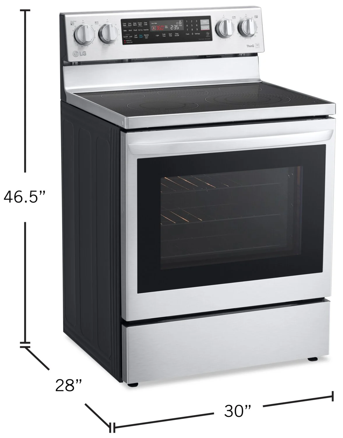 LG 6.3 Cu. Ft. Electric InstaView™ Range with Air Fry - LREL6325F - Image 9