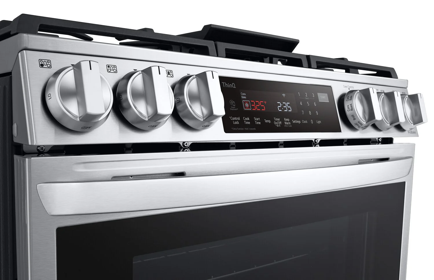 LG 6.3 Cu. Ft. Smart Front-Control Gas Range with Air Fry - LSGL6335F - Image 4