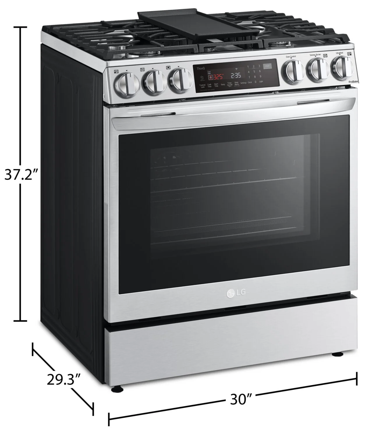 LG 6.3 Cu. Ft. Smart Front-Control Gas Range with Air Fry - LSGL6335F - Image 9