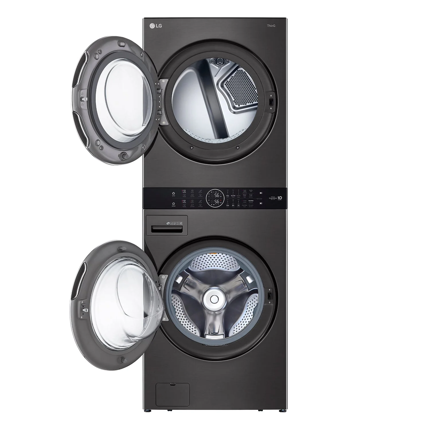LG Black Steel Front Load LG WashTower™ with Centre Control™ 5.2 Cu. Ft. Steam Washer and 7.4 Cu. Ft. Electric Steam Dryer - WKEX200HBA - Image 3