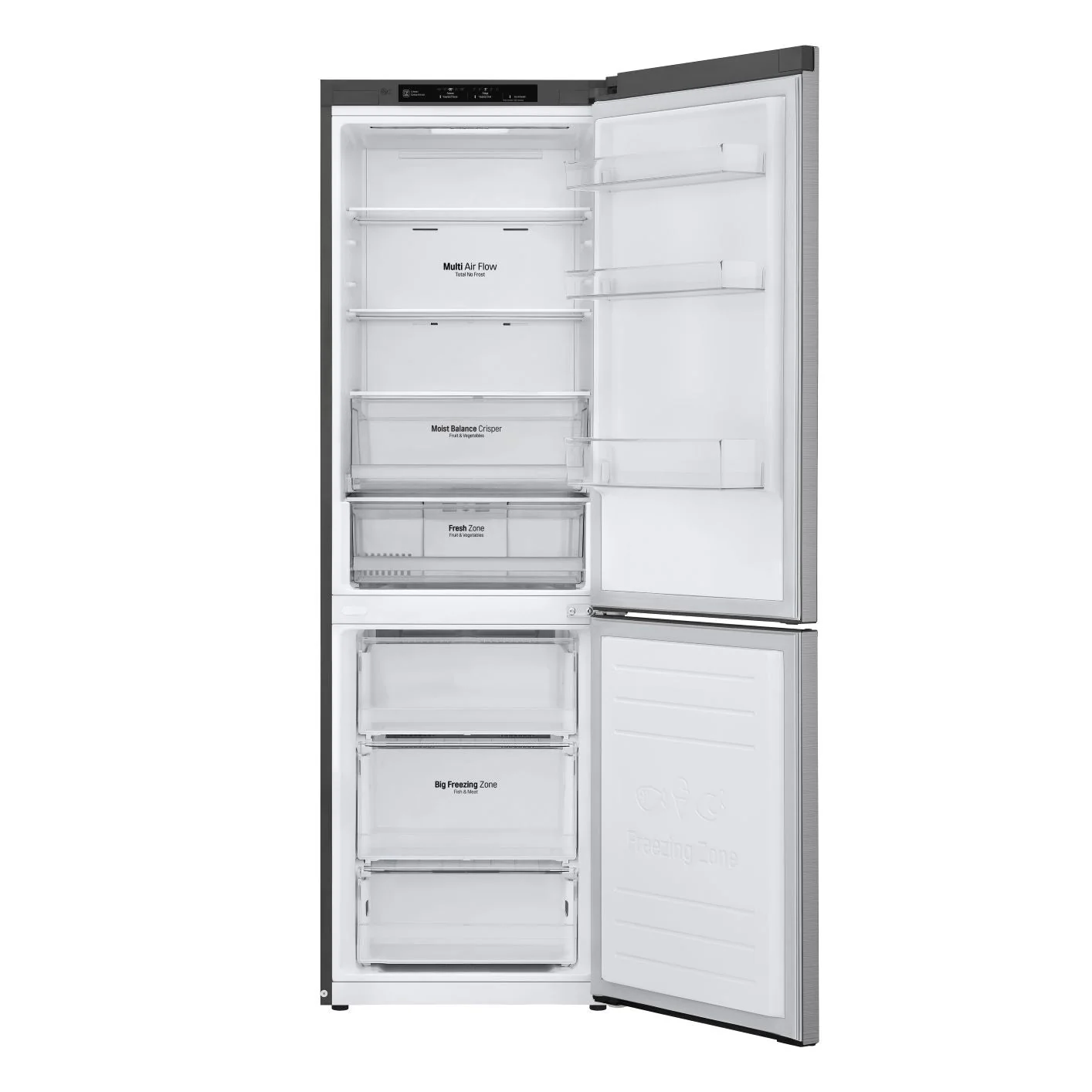 LG Platinum Silver 24" Counter Depth Bottom Freezer Refrigerator with DoorCooling+ (12 Cu. Ft.) - LBNC12231V - Image 3