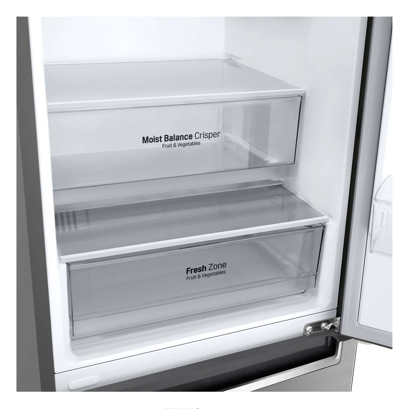 LG Platinum Silver 24" Counter Depth Bottom Freezer Refrigerator with DoorCooling+ (12 Cu. Ft.) - LBNC12231V - Image 4