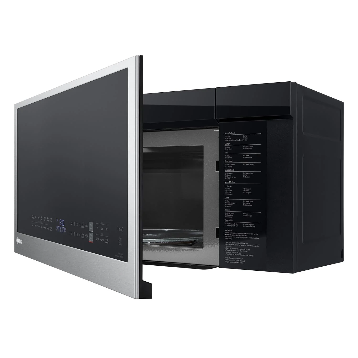 LG Platinum Silver Steel Smart Wi-Fi Enabled Over-the-Range Microwave with EasyClean® (2.0 cu. ft.) - MVEL2033F - Image 3