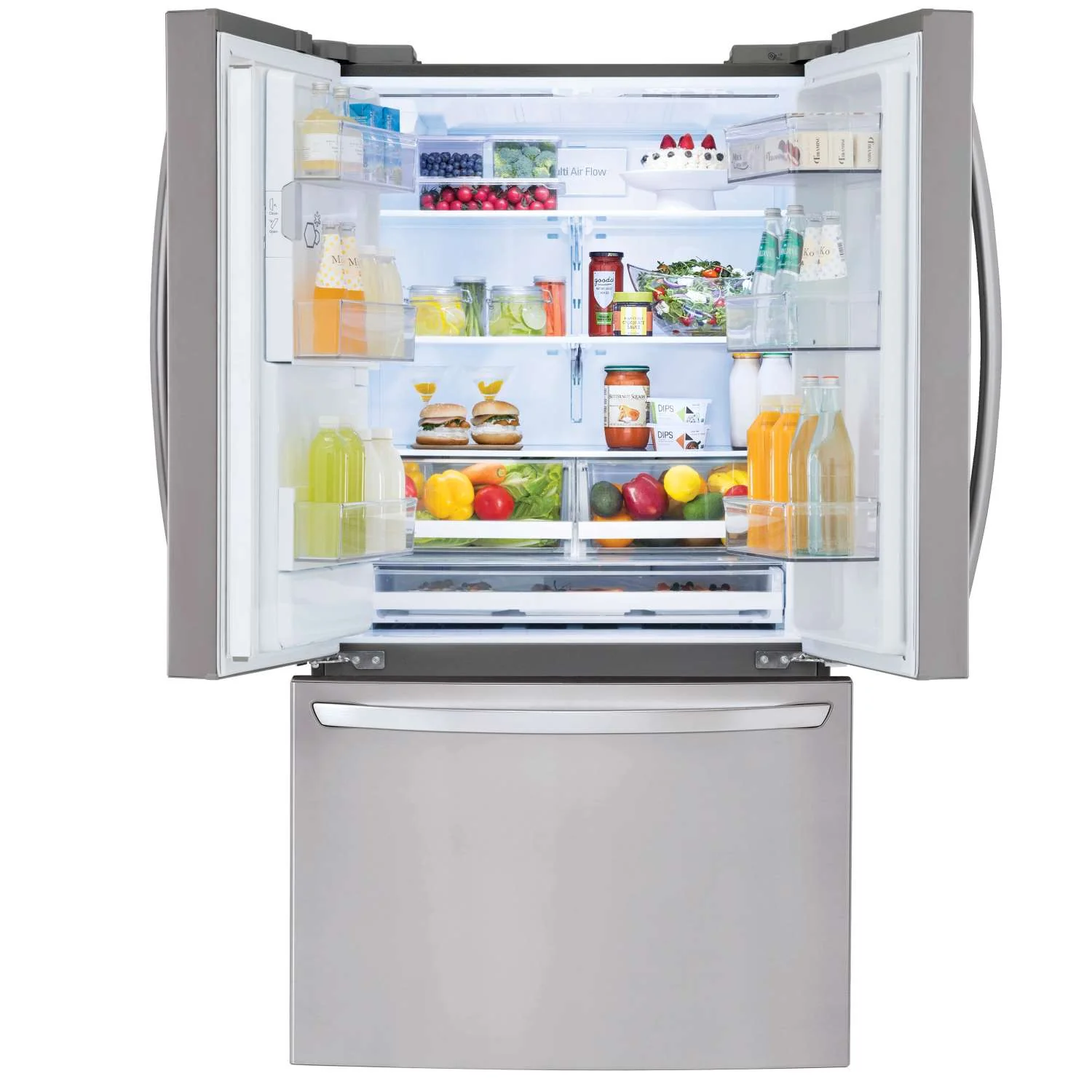 LG Smudge Resistant Stainless Steel 36" 28 Cu.ft French Door Refrigerator with Ice & Water Dispenser - LRFS28XBS - Image 4