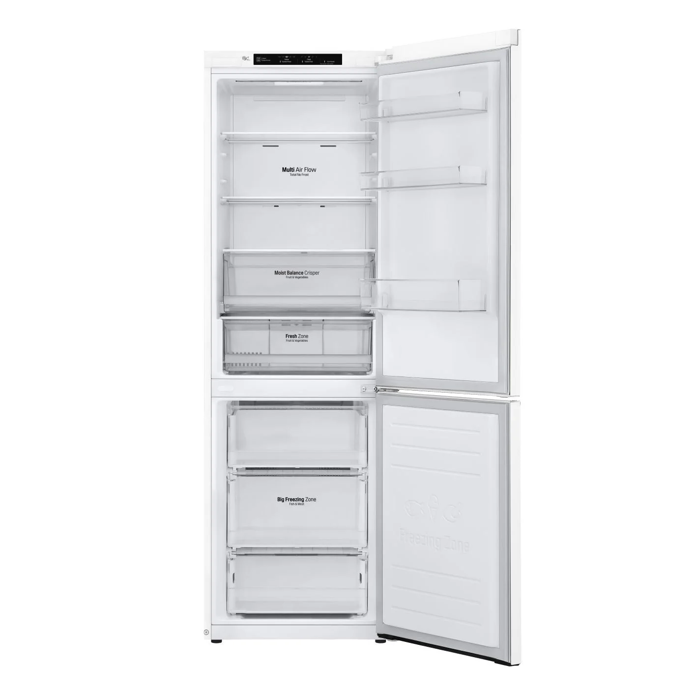 LG White 24" Counter Depth Bottom Freezer Refrigerator with DoorCooling+ (12 Cu. Ft.) - LBNC12231W - Image 3