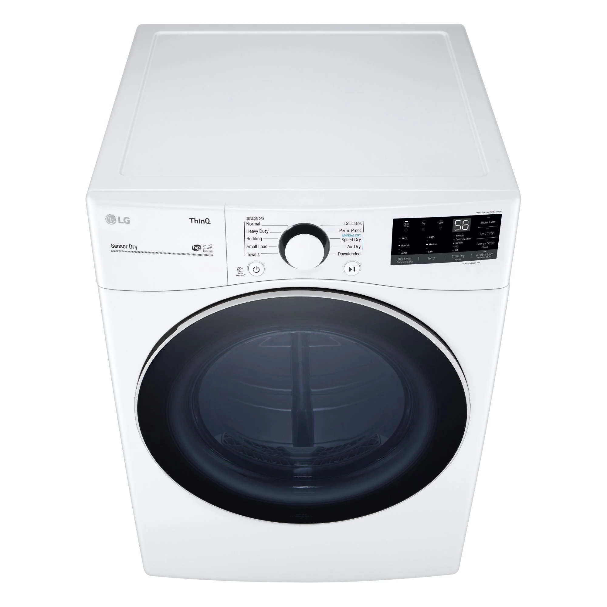LG White Smart Wi-Fi Enabled Front Load Gas Dryer with Built-In AI (7.4 Cu. Ft.) - DLG3601W - Image 3