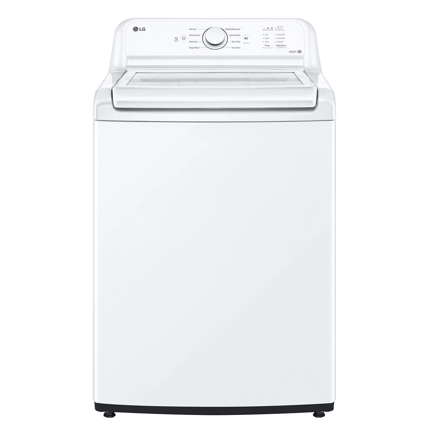 LG White Top Load Washer with Agitator and SlamProof® Glass Lid (4.8 Cu. Ft) - WT6105CW