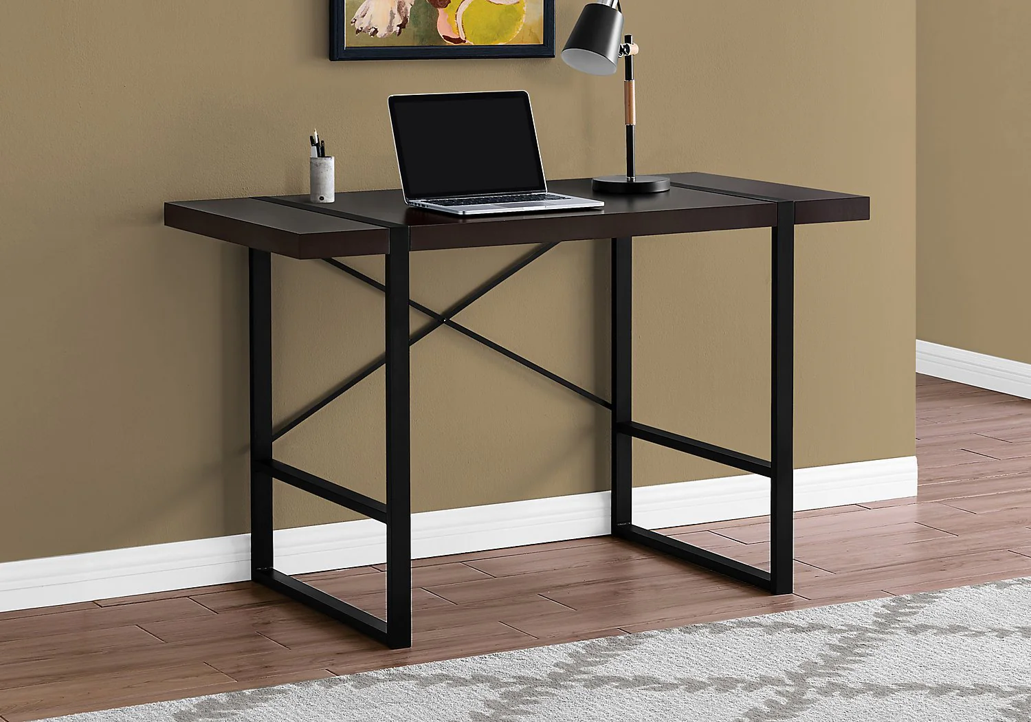 Lisgar Reclaimed Wood Look Desk - Cappuccino - Image 4