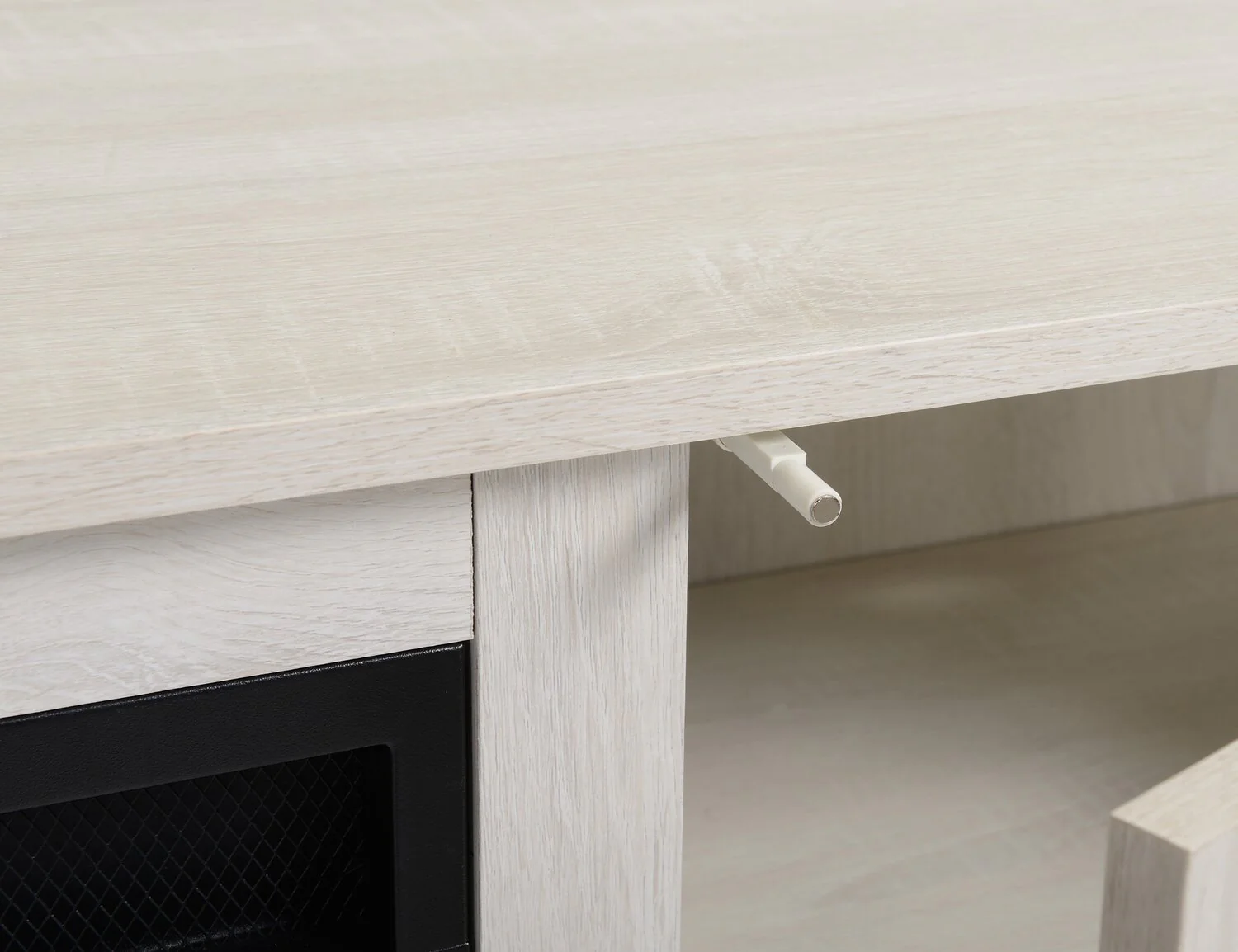 Lixa 62" TV Stand with Crystal Ember Firebox - White - Image 5