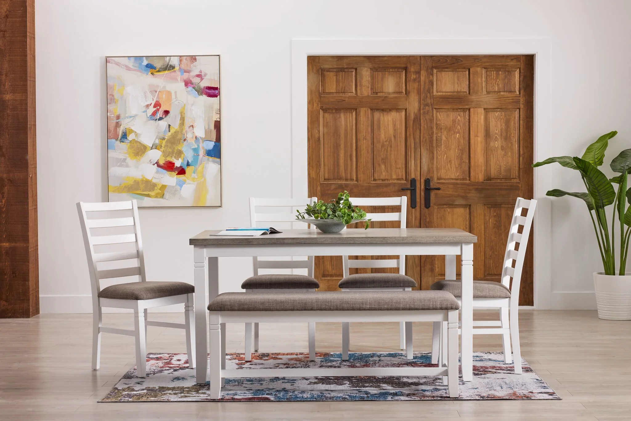 Lucas Dining Table - White/Grey - Image 2