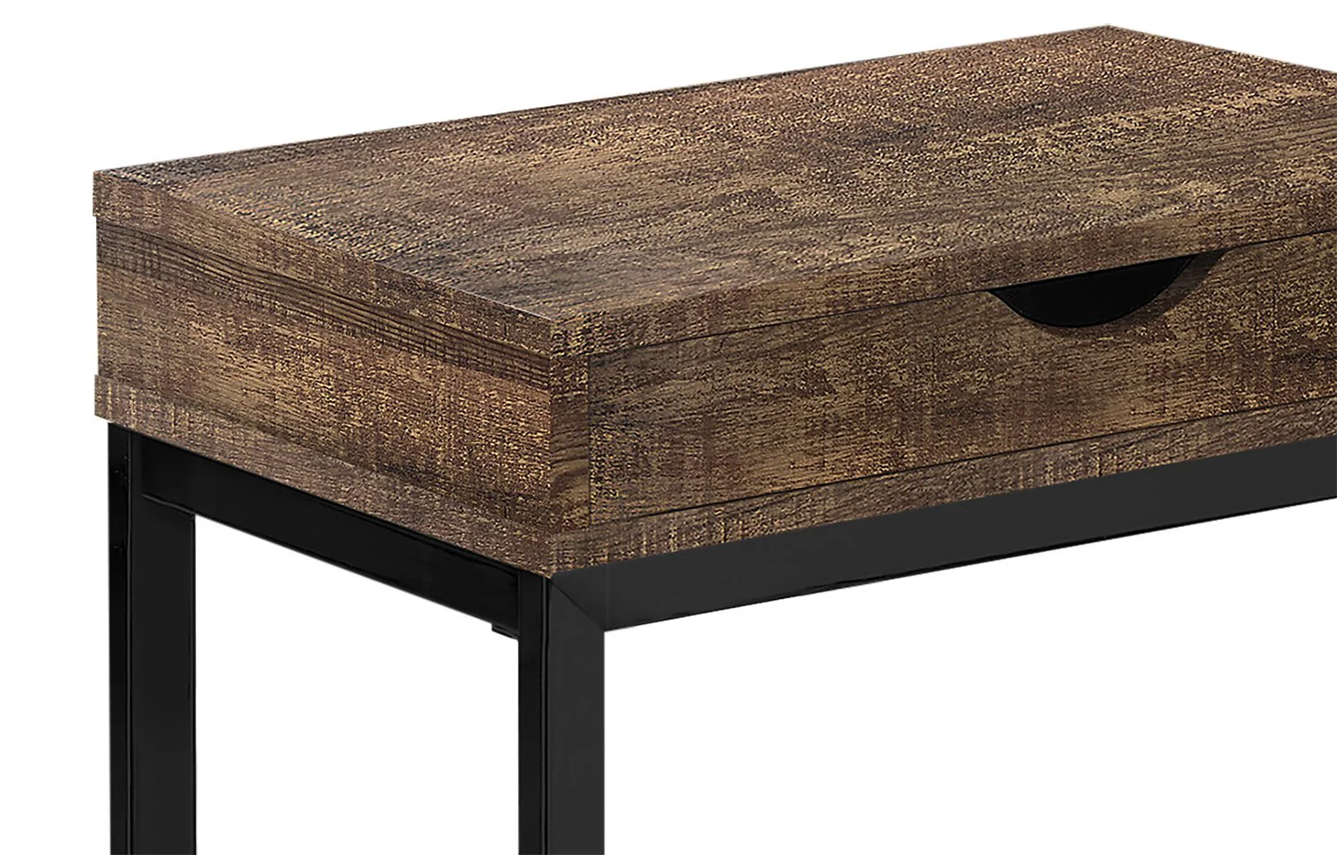 Lucena Reclaimed Wood-Look Chairside Table with Drawer - Brown - Image 2