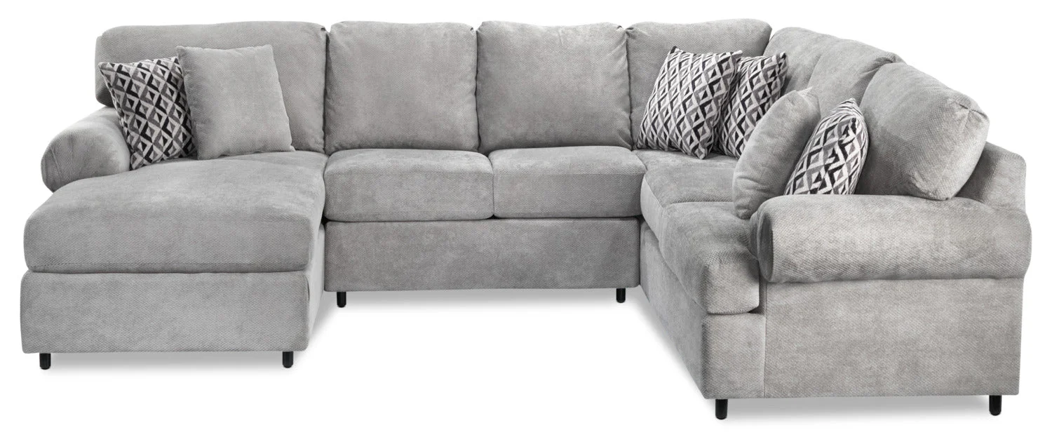 Macon 4-Piece Sectional with Left-Facing Chaise - Ash - Image 5
