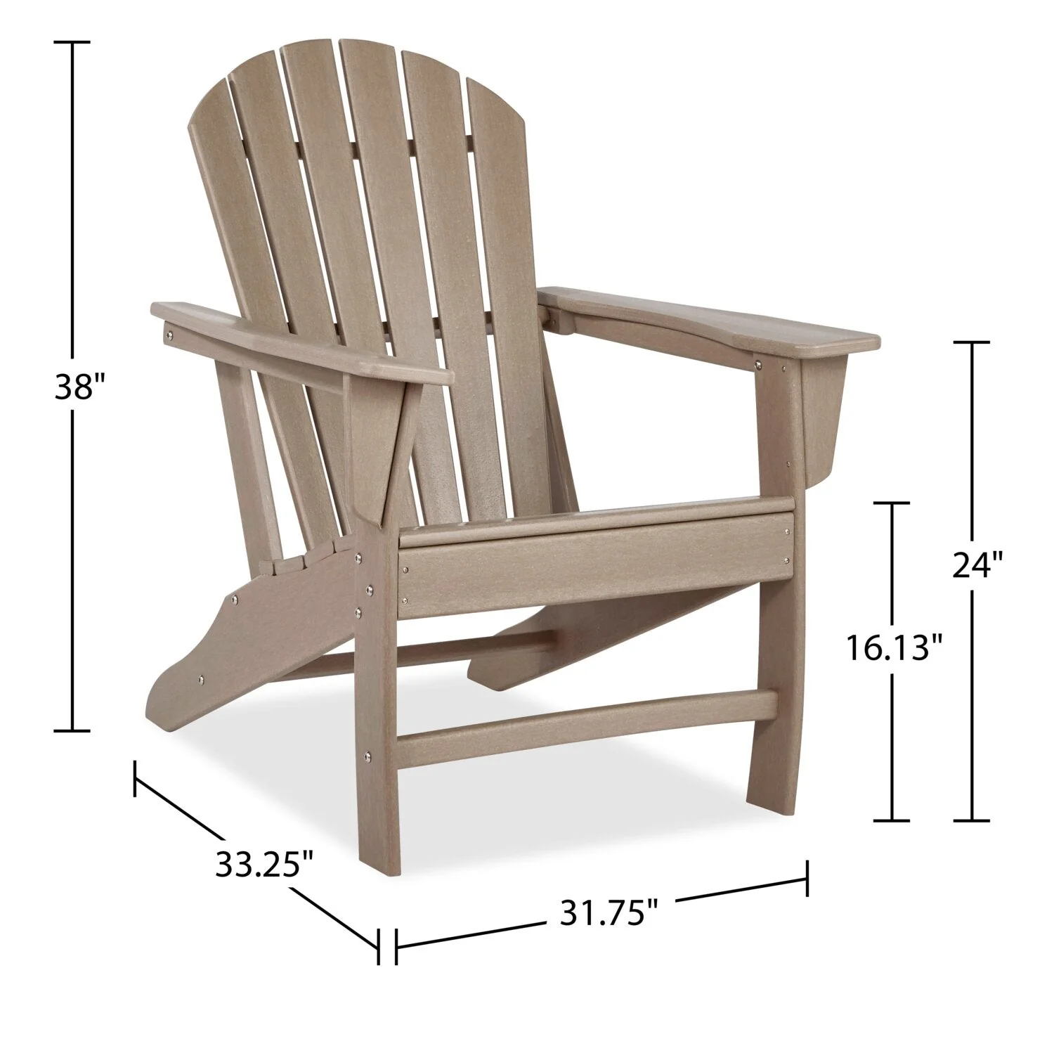 Maine Adirondack Chair - Taupe - Image 8