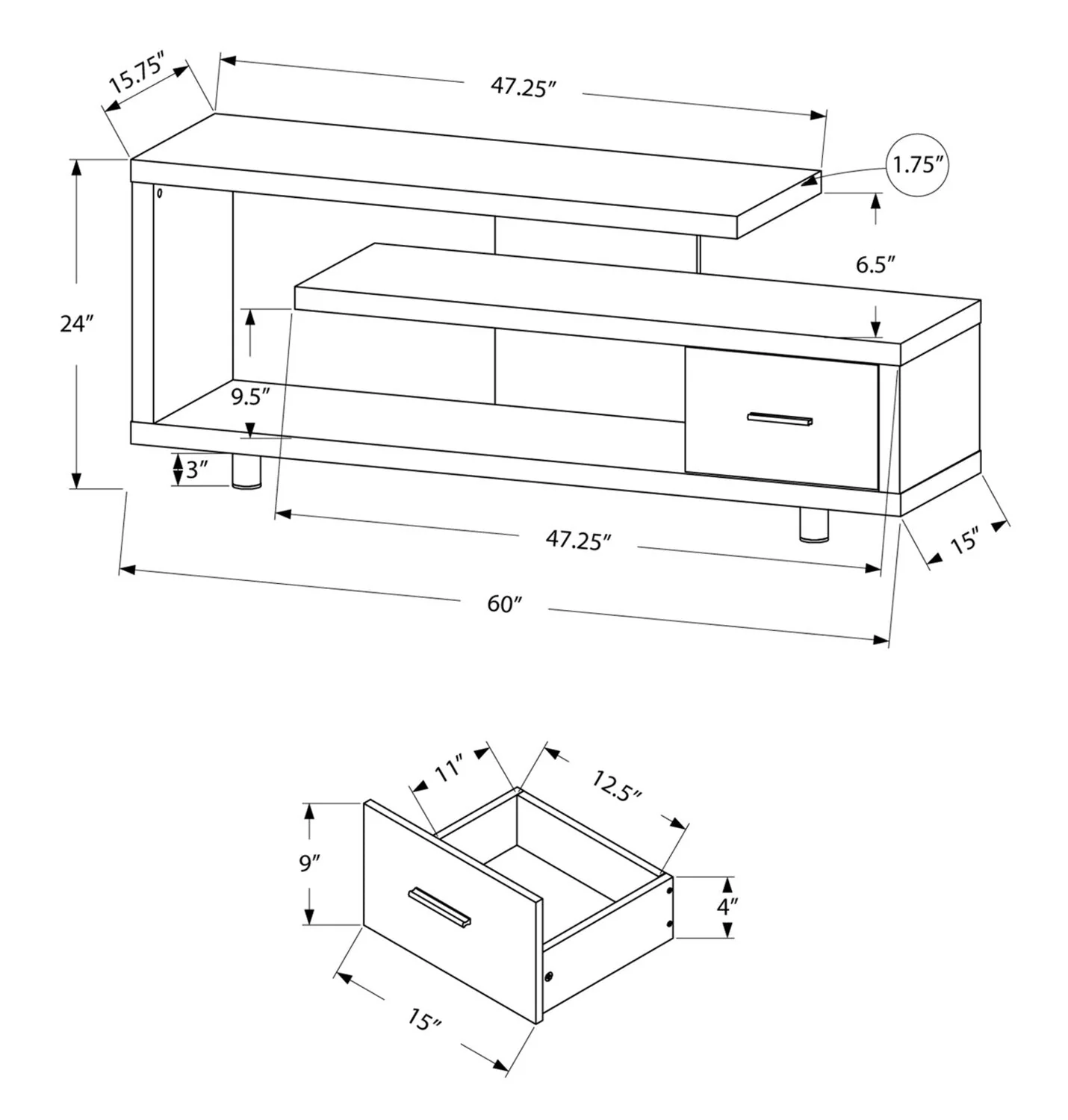 Markwick 60" TV Stand - Espresso - Image 4