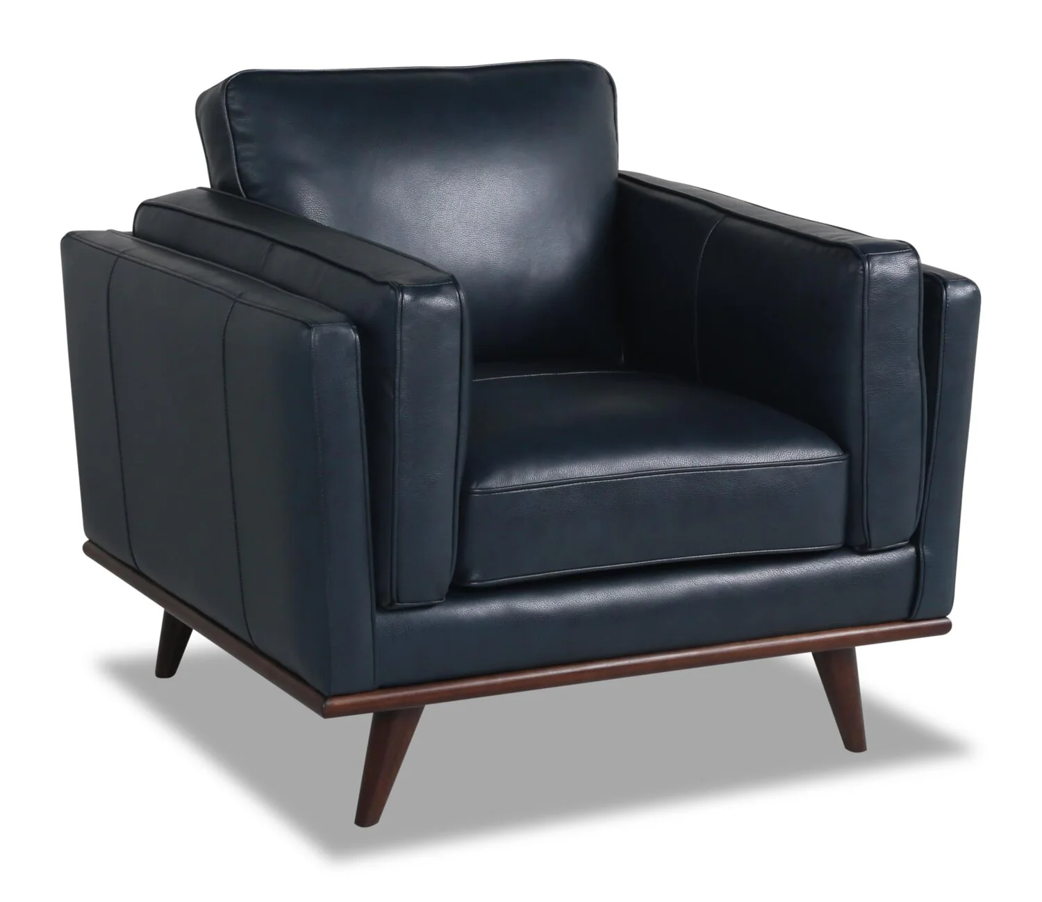 Marlott Top-Grain Genuine Leather Chair - Navy - Image 2