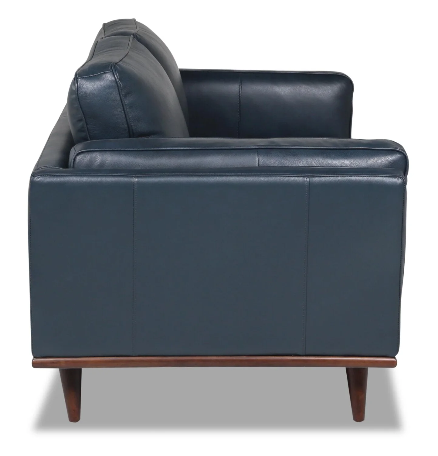 Marlott Top-Grain Genuine Leather Loveseat - Navy - Image 3