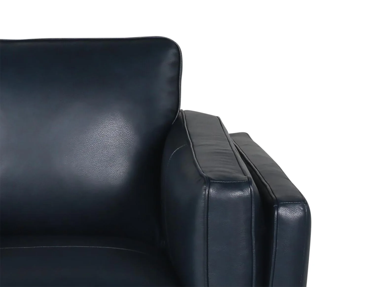 Marlott Top-Grain Genuine Leather Loveseat - Navy - Image 4