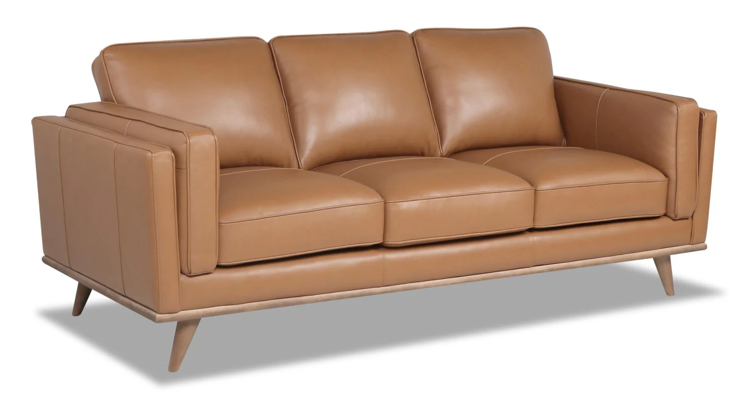 Marlott Top-Grain Genuine Leather Sofa - Caramel - Image 2