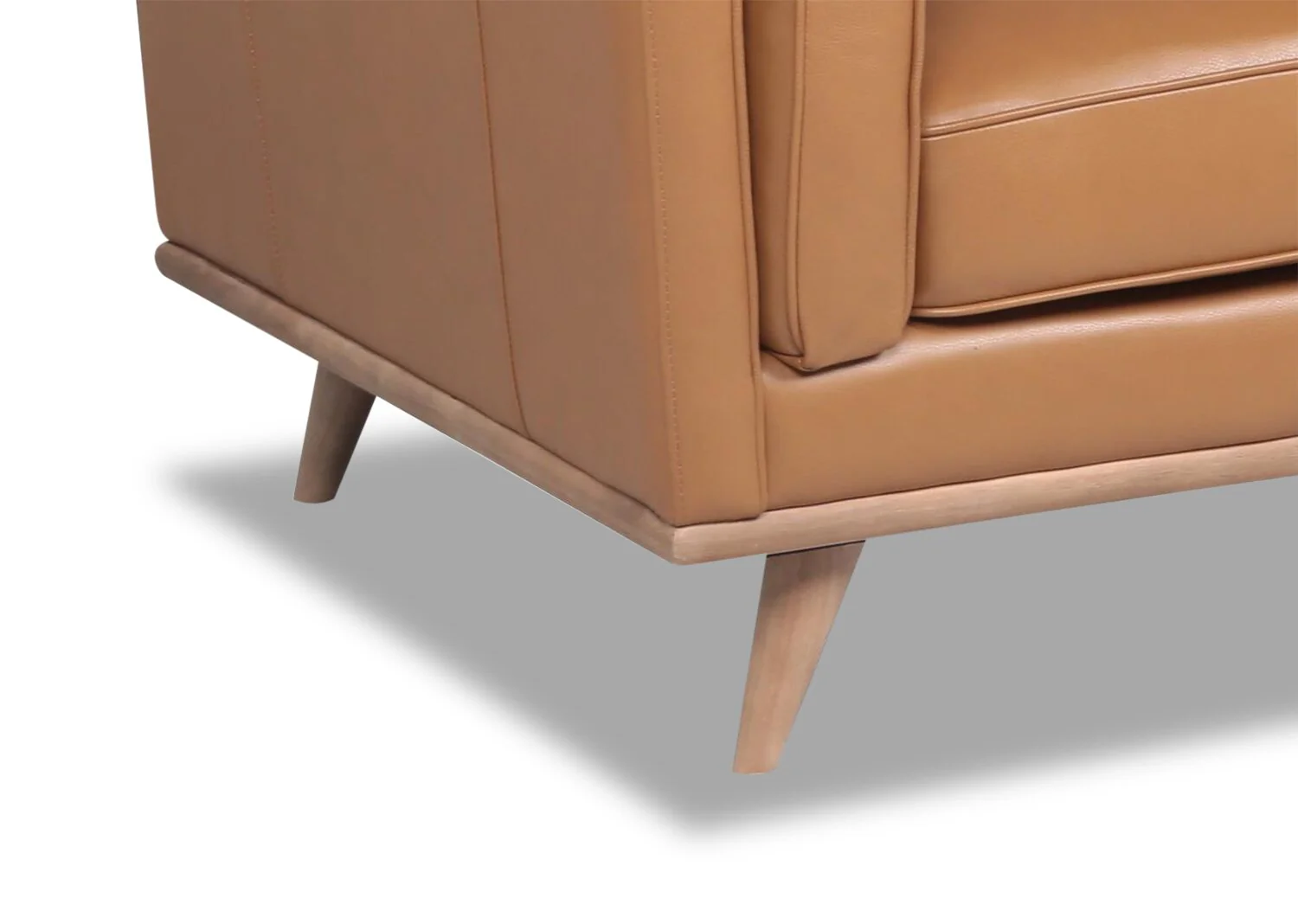 Marlott Top-Grain Genuine Leather Sofa - Caramel - Image 3