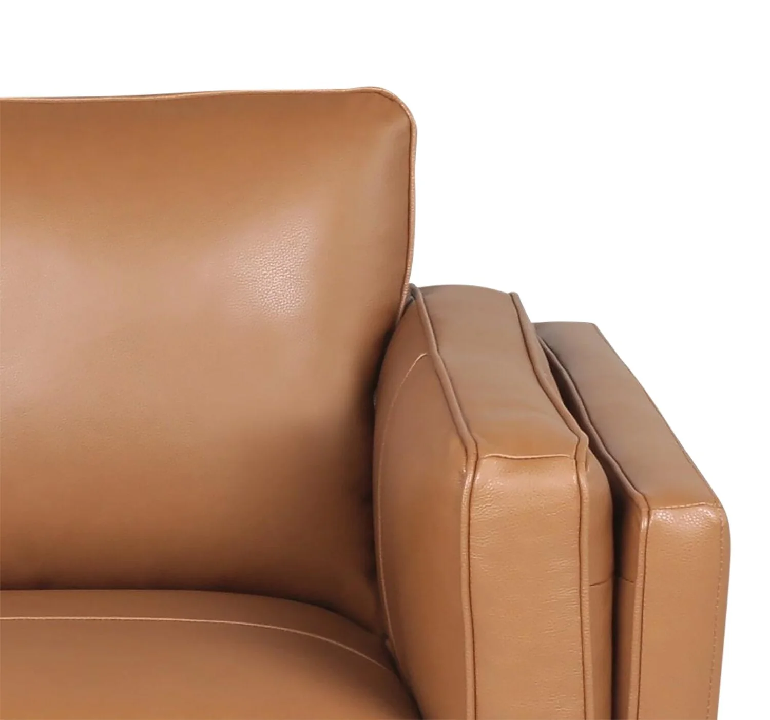 Marlott Top-Grain Genuine Leather Sofa - Caramel - Image 4
