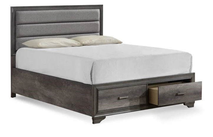 Matilda 6-Piece King Storage Bedroom Package - Weathered Grey - Image 2