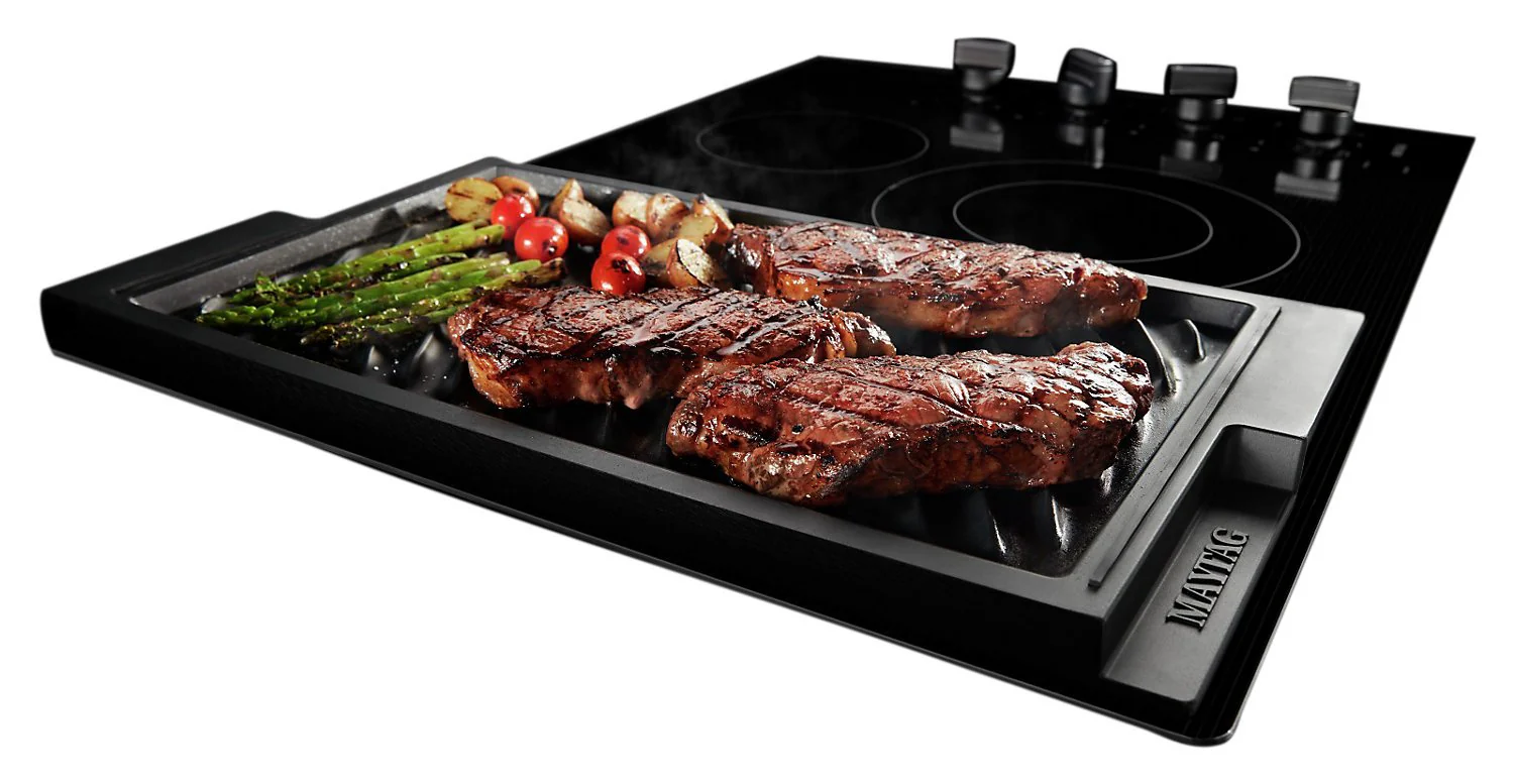 Maytag 30" Electric Cooktop with Reversible Grill and Griddle - MEC8830HB - Image 4
