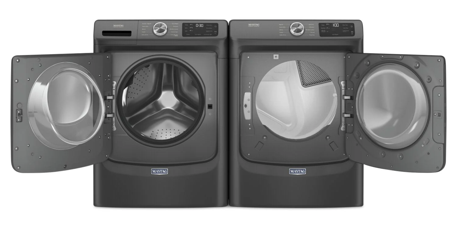 Maytag 5.2 Cu. Ft. Front-Load Washer and 7.3 Cu. Ft. Electric Dryer with Extra Power - MHW5630B/YMED563B - Image 2