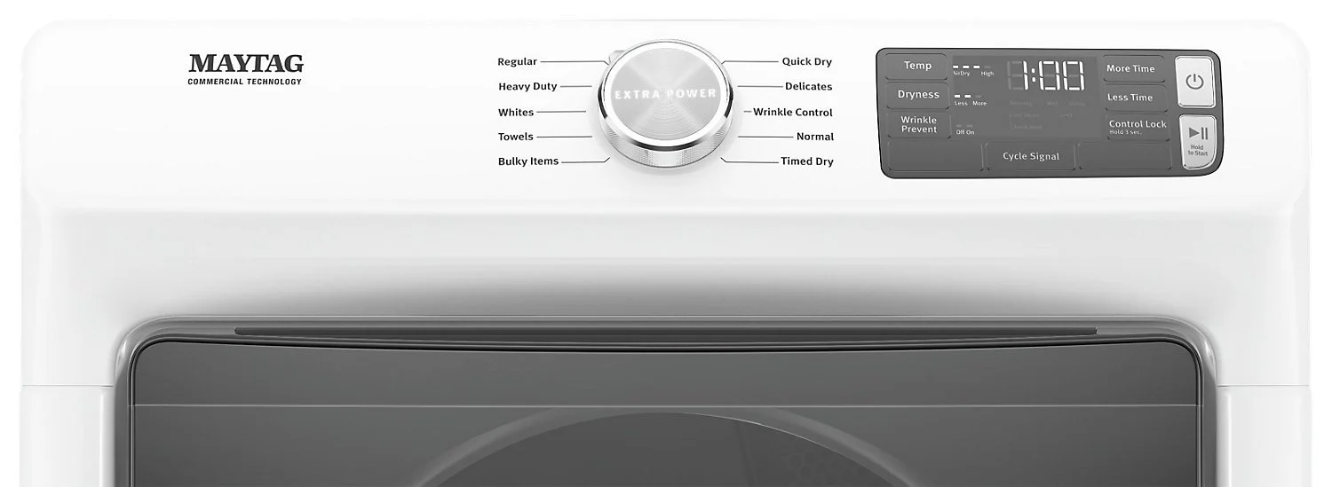 Maytag Front-Load 5.4 Cu. Ft. Washer with Extra Power and 7.3 Cu. Ft. Gas Dryer - White - Image 7