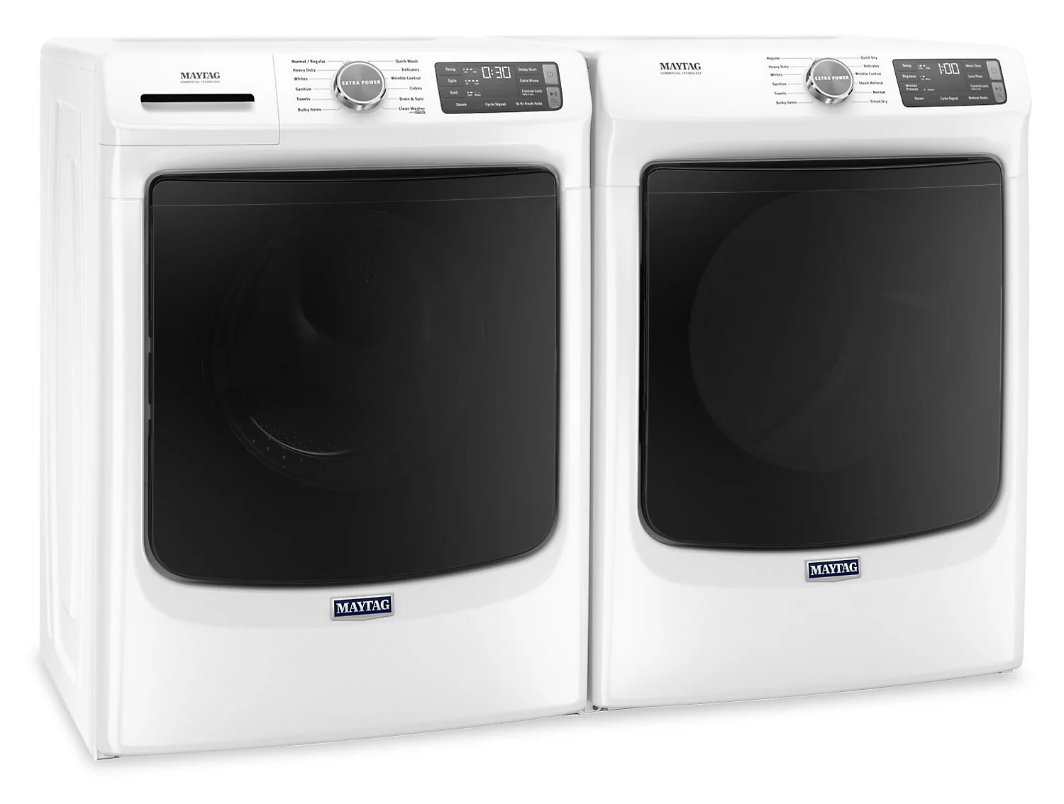 Maytag Front-Load 5.5 Cu. Ft. Washer with Extra Power and 7.3 Cu. Ft. Electric Steam Dryer - White - Image 3