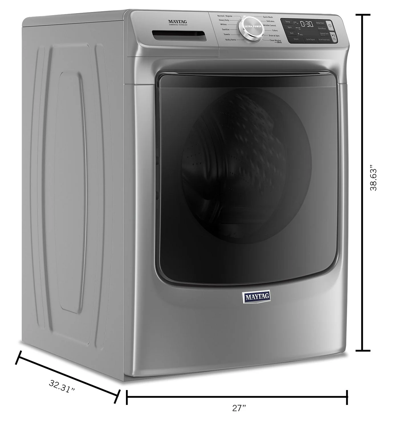 Maytag Front-Load 5.5 Cu. Ft. Washer with Extra Power and 7.3 Cu. Ft. Gas Steam Dryer - Slate - Image 7