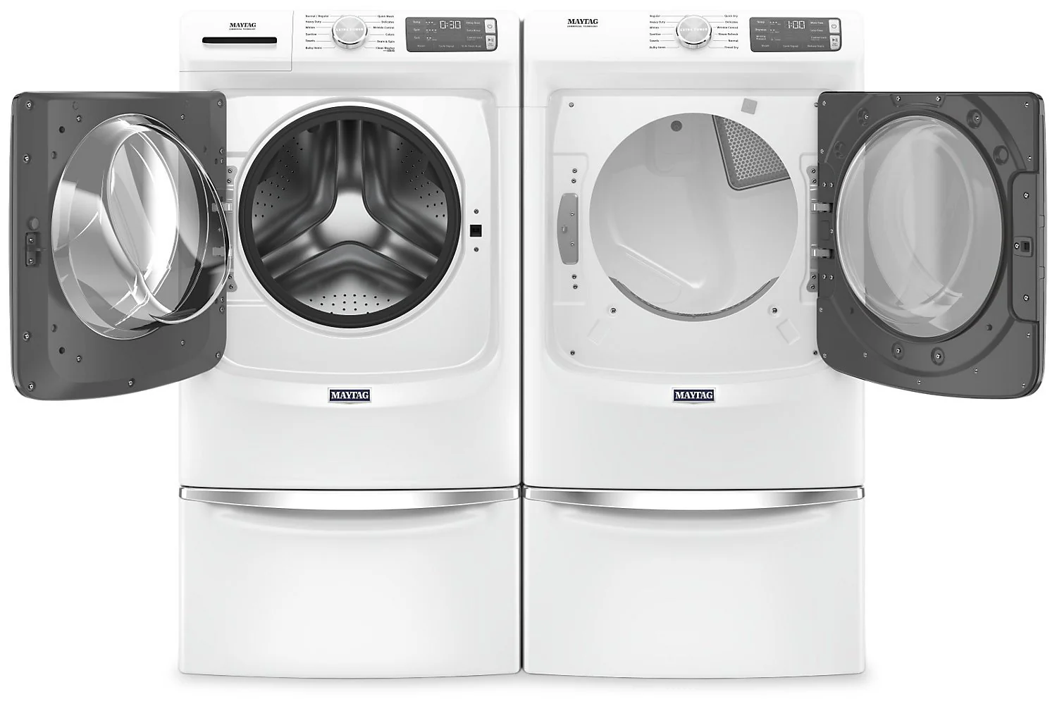 Maytag Front-Load 5.8 Cu. Ft. Smart Washer with Extra Power and 7.3 Cu. Ft. Electric Smart Dryer - White - Image 6