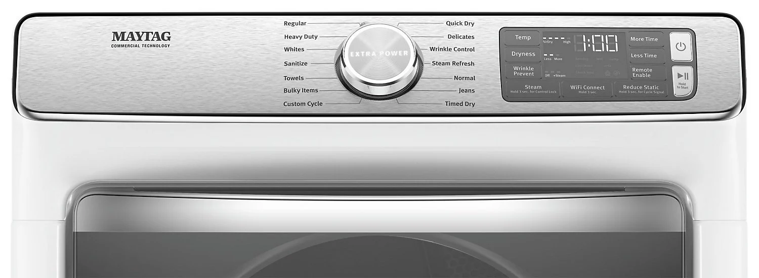 Maytag Front-Load 5.8 Cu. Ft. Smart Washer with Extra Power and 7.3 Cu. Ft. Electric Smart Dryer - White - Image 8