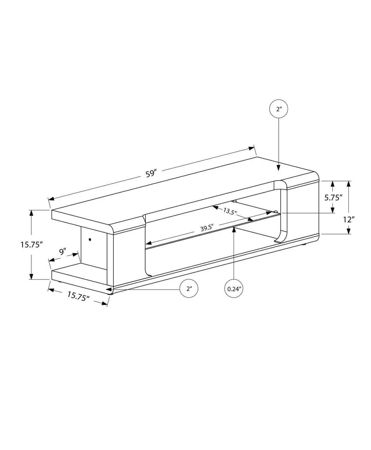 Meadows 60" TV Stand - White - Image 4