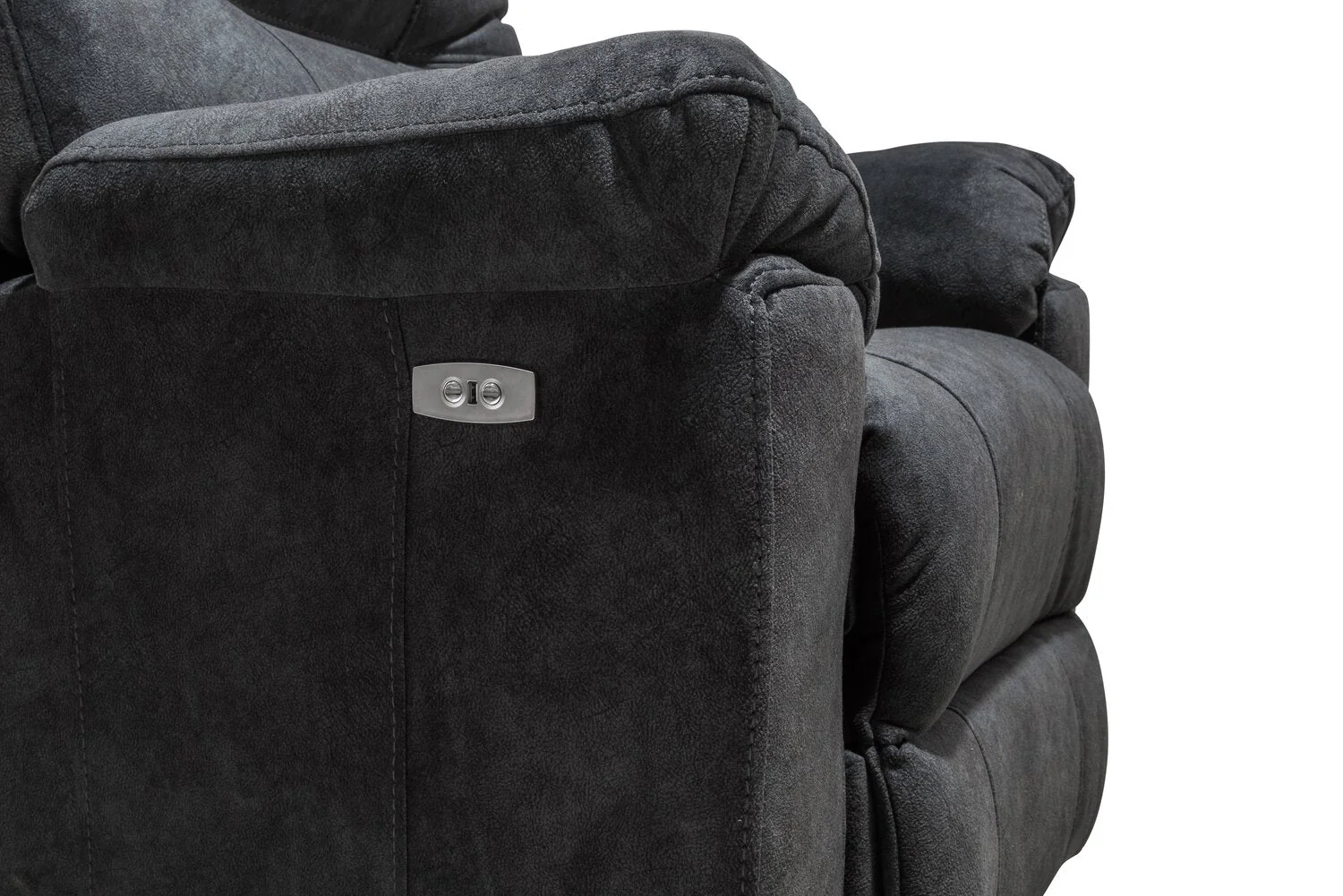 Muncey Polyester Power Recliner - Graphite - Image 4