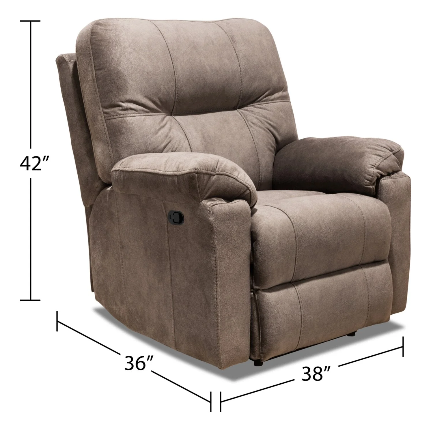 Muncey Polyester Recliner - Latte - Image 7