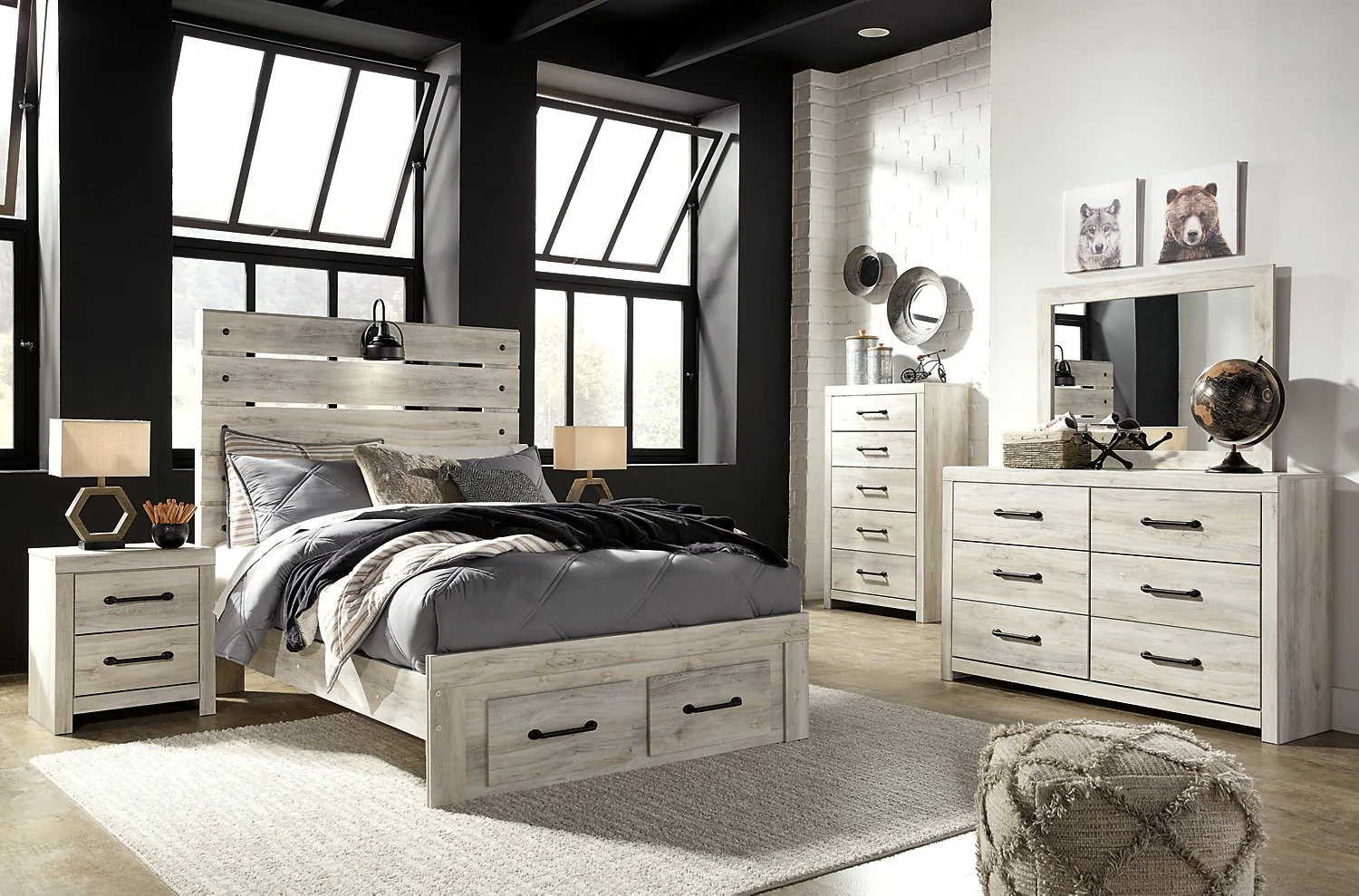 Naylon 5-Piece Full Storage Bedroom Set - White - Image 2