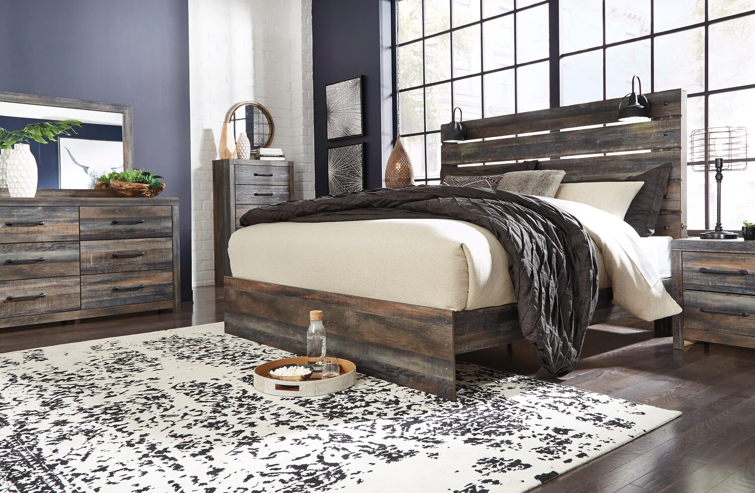 Naylon 5-Piece King Bedroom Set - Brown - Image 3