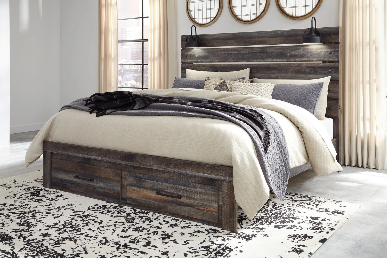 Naylon 5-Piece King Storage Bedroom Set - Brown - Image 5