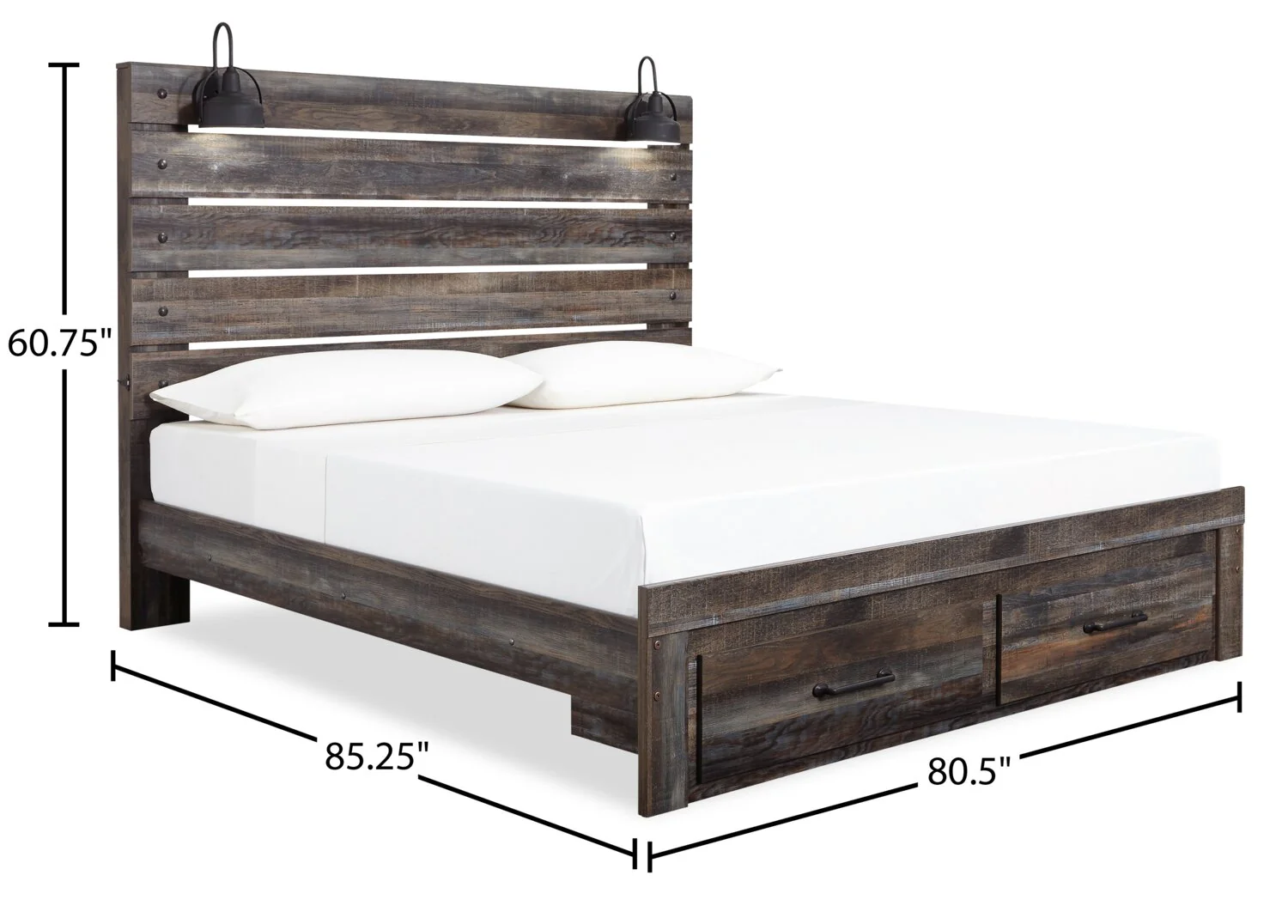 Naylon 5-Piece King Storage Bedroom Set - Brown - Image 6