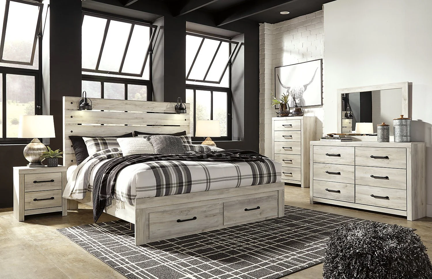 Naylon 5-Piece King Storage Bedroom Set - White - Image 2