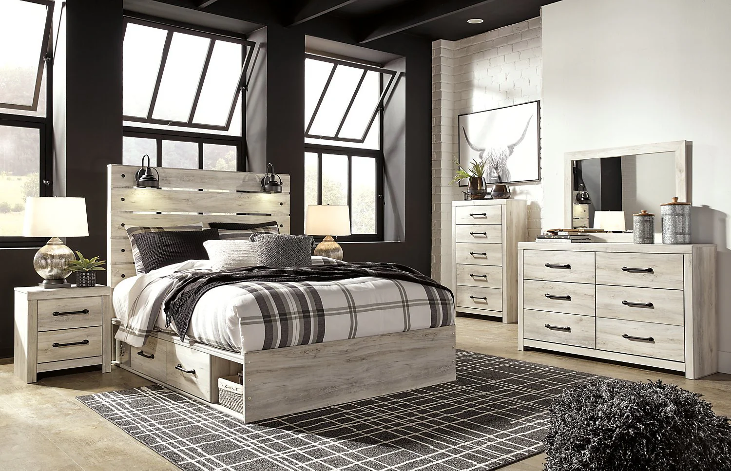 Naylon 5-Piece Queen Bedroom Set with Side Storage - White - Image 3