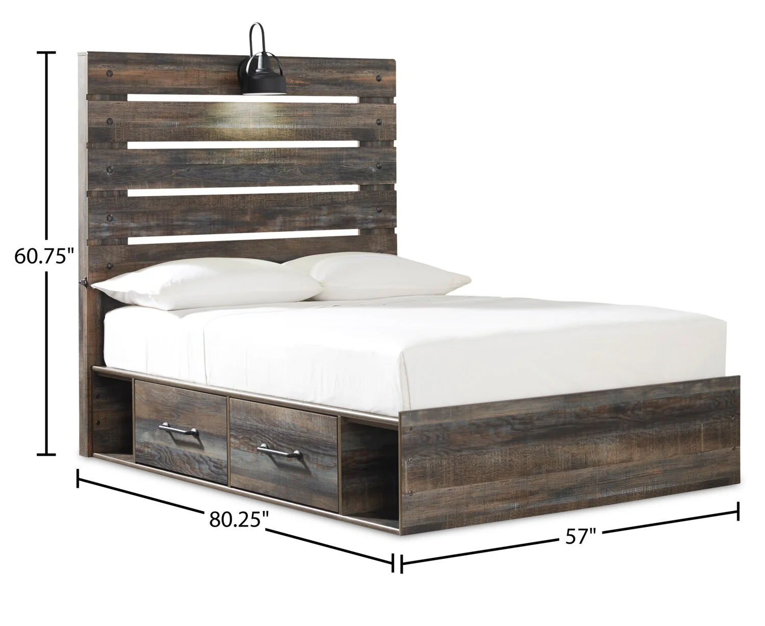 Naylon 6-Piece Full Bedroom Set with Side Storage - Brown - Image 11