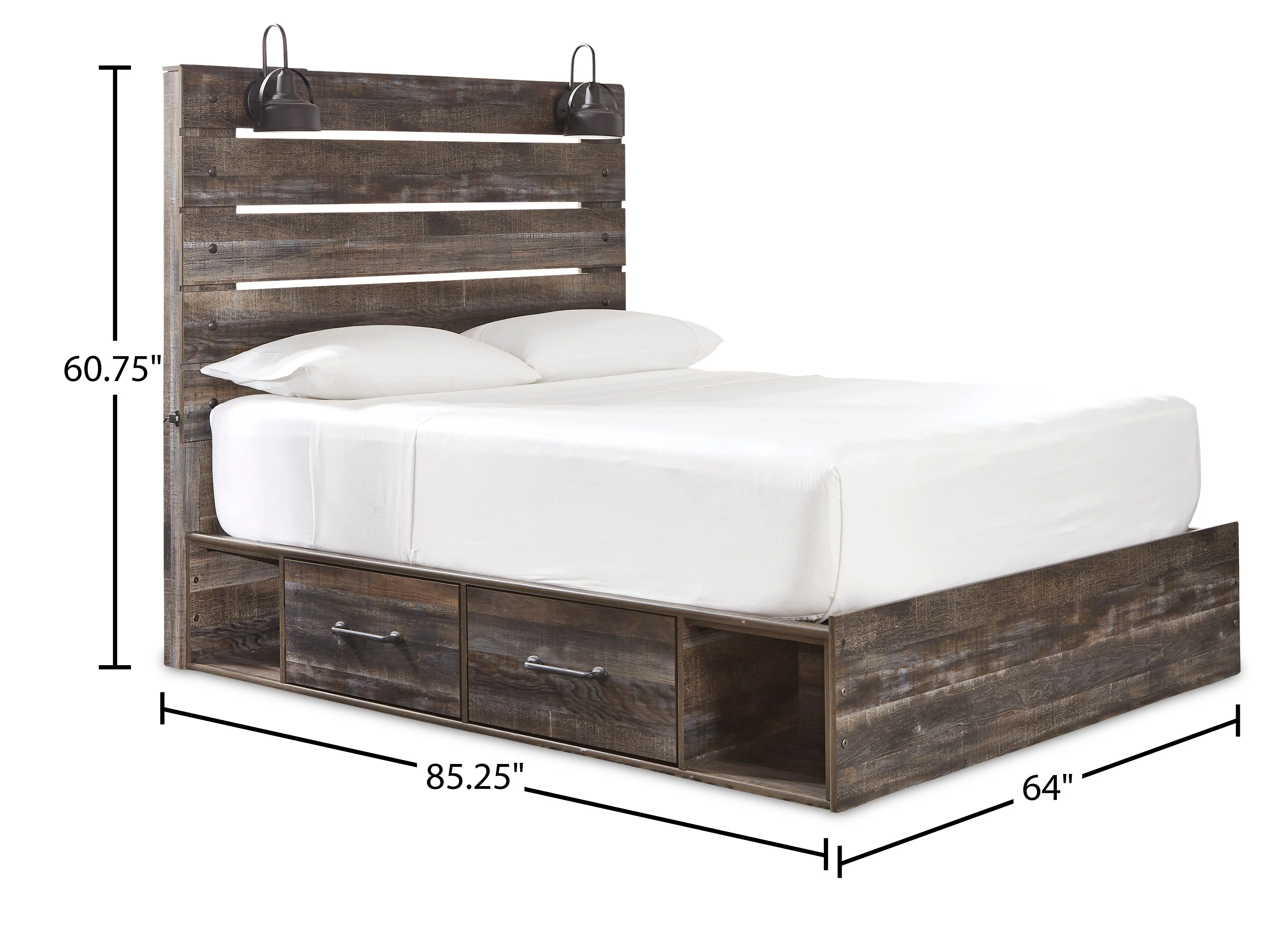 Naylon 6-Piece Queen Bedroom Set with Side Storage - Brown - Image 8