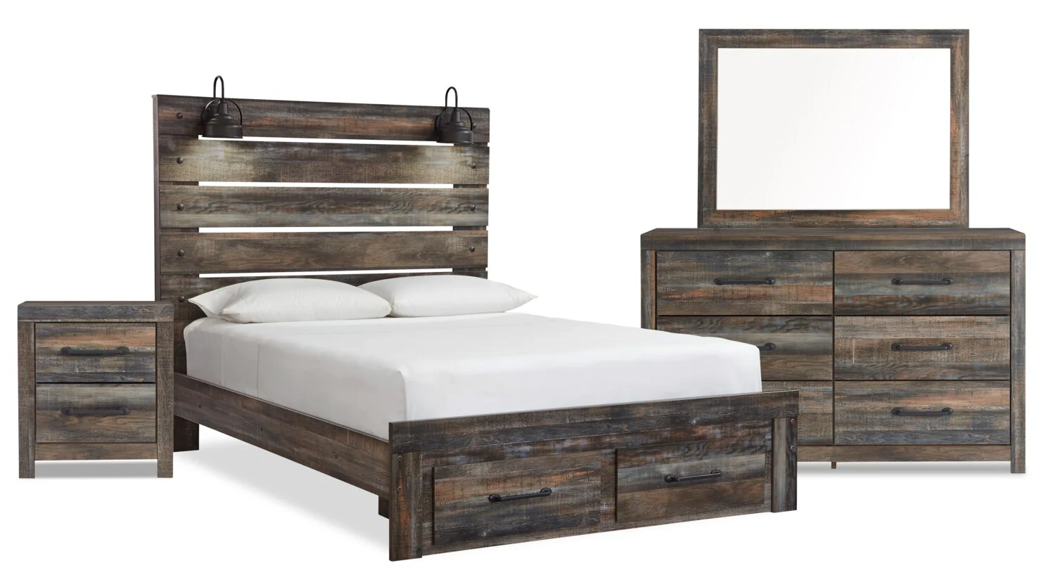 Naylon 6-Piece Queen Storage Bedroom Set - Brown