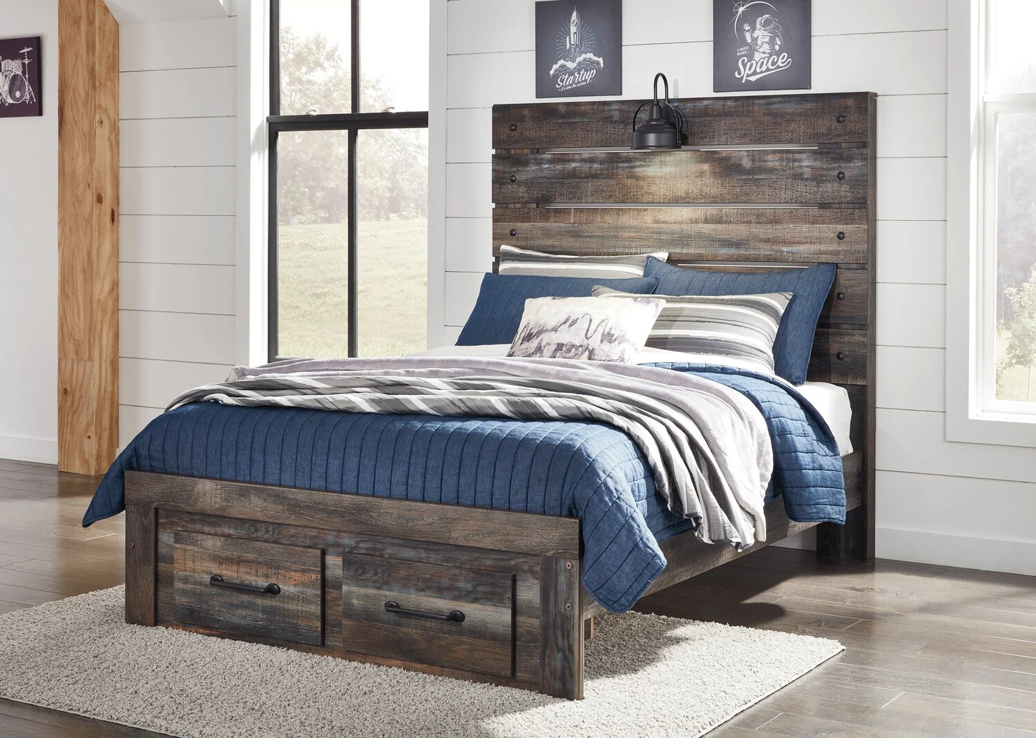 Naylon Full Storage Bed - Brown - Image 3