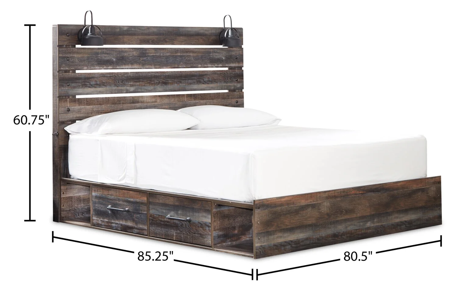 Naylon King Side Storage Bed - Brown - Image 6
