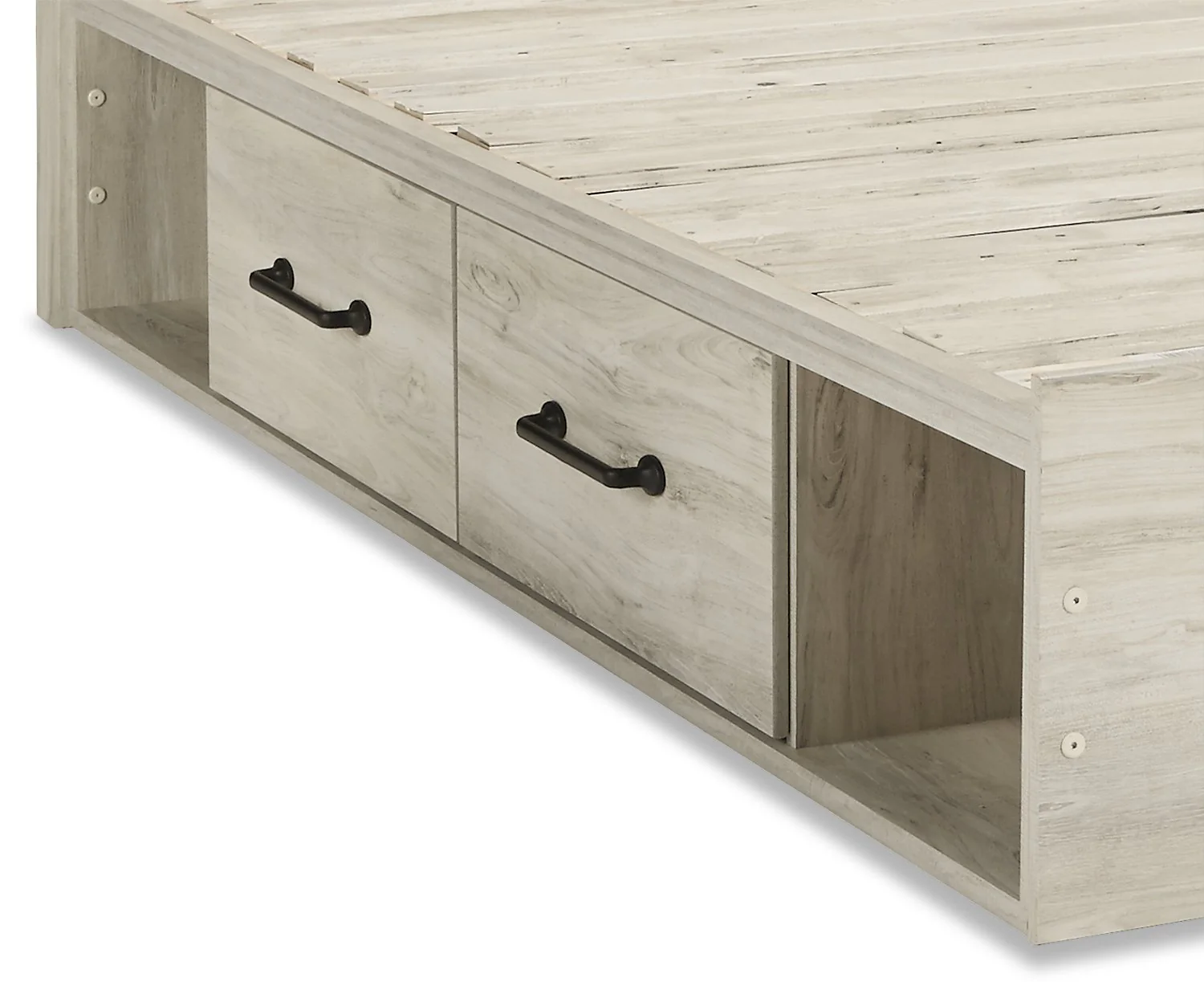 Naylon Queen Side Storage Bed - White - Image 4
