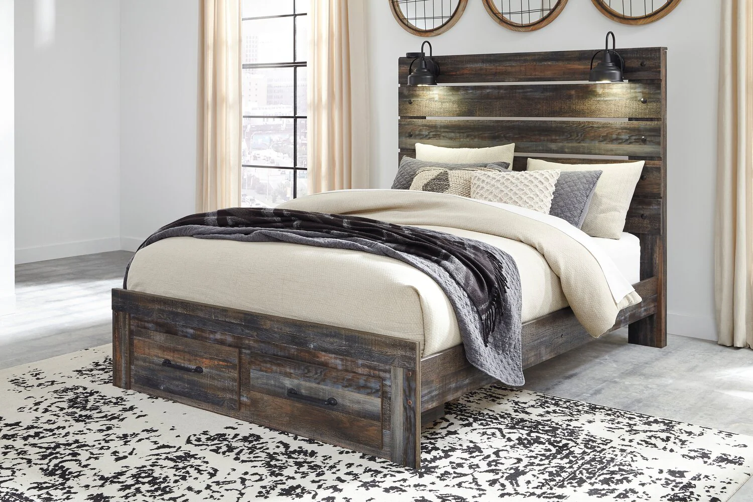 Naylon Queen Storage Bed - Brown - Image 5